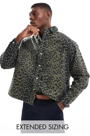 ASOS Oversized shirt with leopard print in