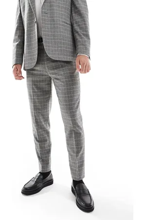 ASOS Slim suit pants in brushed charcoal check