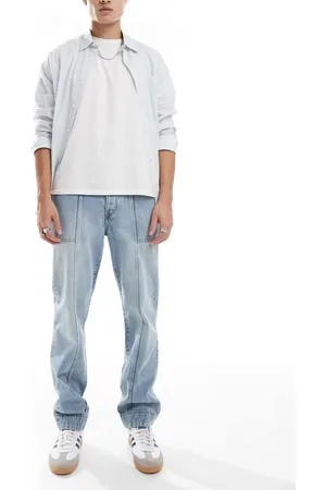 ASOS Straight leg jeans with paneling detail in light wash