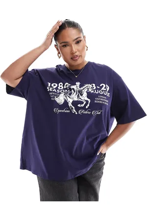 ASOS ASOS DESIGN Curve boyfriend fit t-shirt with horse graphic in