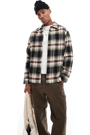 French Connection French Connection shacket in brown check print