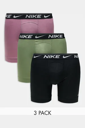 Nike Dri-Fit Ultra Comfort 3-pack boxer briefs in green/black/plum