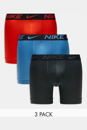 Nike Essential Microfiber 3 pack boxer brief in orange/blue/gray