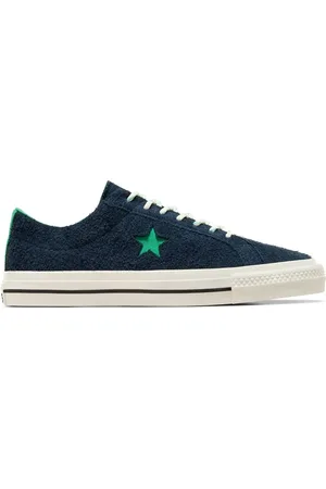 Converse One Star Pro suede sneakers in navy with green detail