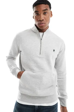 French Connection French Connection half zip logo sweatshirt in light