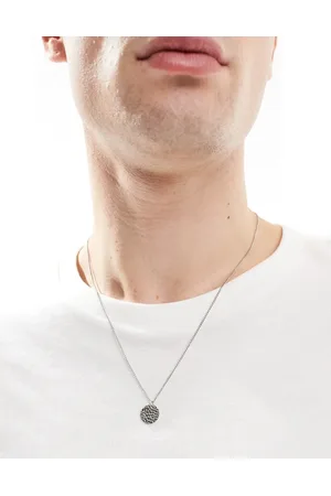 LOST SOULS Hammered coin necklace in stainless steel