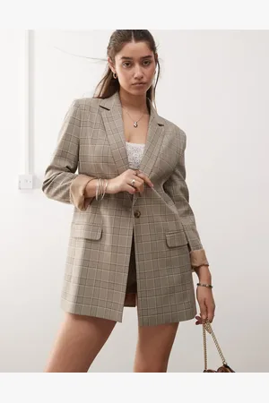 Miss Selfridge Oversized slouchy blazer in check print - part of a set