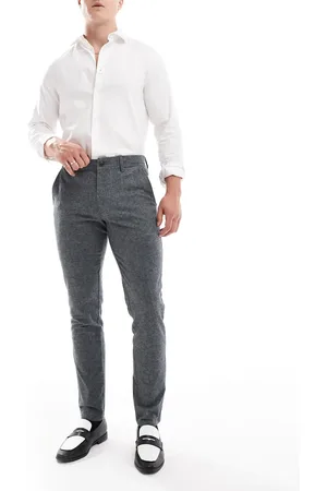 JJ Slim herringbone smart pants in melange