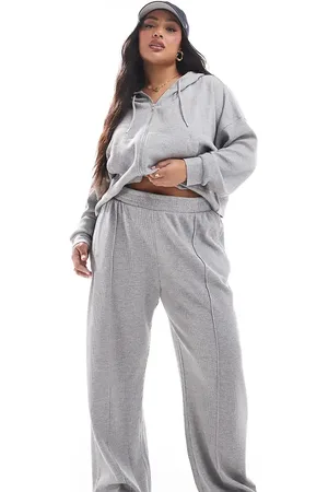 ASOS ASOS DESIGN Curve waffle pants in heather - part of a set