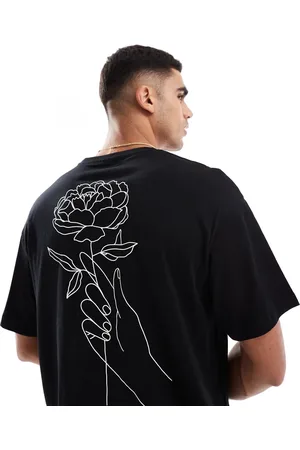 JACK & JONES Oversized flower back print T-shirt in