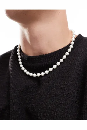 LOST SOULS Pearl and bead necklace in stainless steel