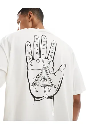 JACK & JONES Oversized hand back print T-shirt in