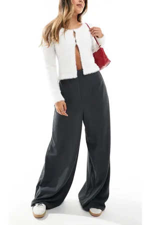 VERO MODA Jersey crepe super wide leg pants in asphalt