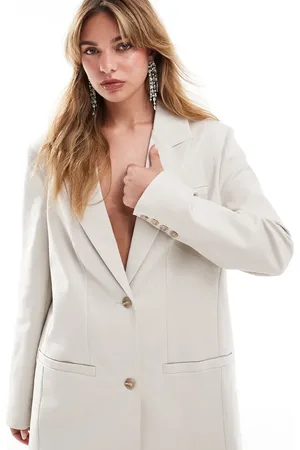 Pretty Lavish Oversized boxy blazer in chalk - part of a set