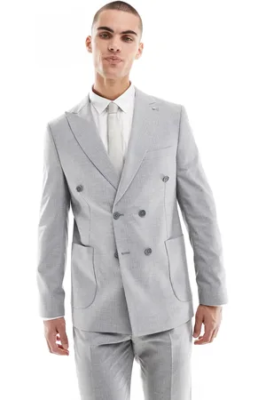 Shelby & Sons Shelby and Sons double breasted slim blazer in light - part of a set