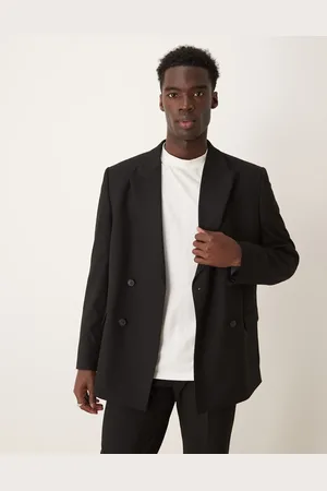 ASOS Double breasted relaxed suit jacket in