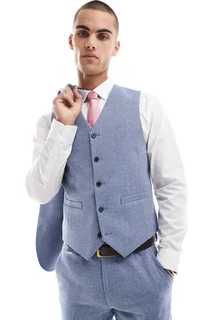 ASOS Skinny suit vest with wool in