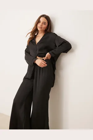 Free People Satin pajama set in slate