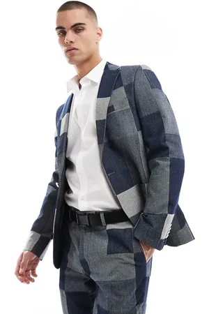Twisted Tailor Suit jacket in denim patch - part of a set