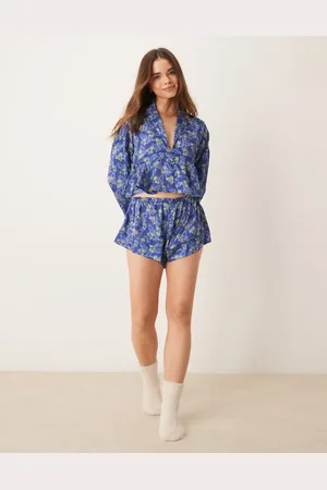 Free People Printed satin pajama set in