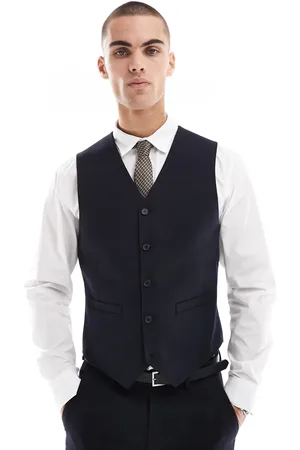 ASOS Skinny suit vest with wool in