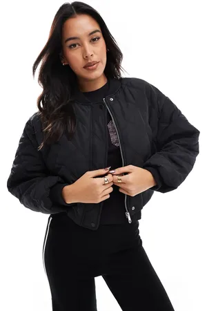 Cotton On Cotton On quilted rib bomber jacket in black
