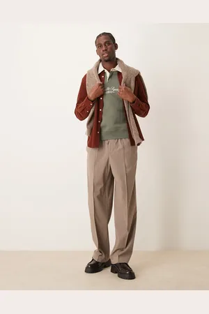 ASOS Pull on smart wide leg pants in pinstripe