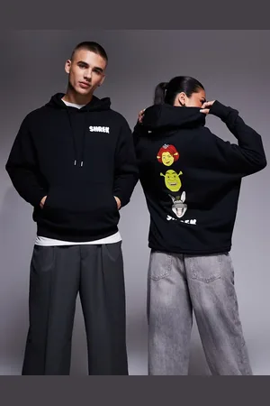 ASOS Shrek unisex oversized hoodie with prints in