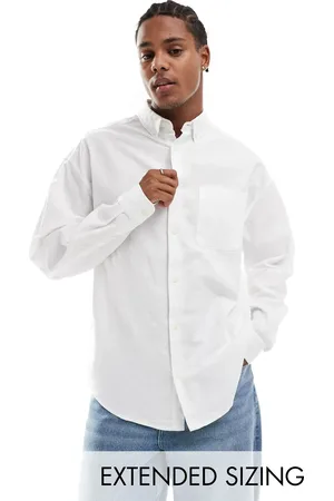 ASOS 90s oversized linen blend shirt in