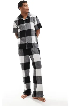ASOS Pajama set with shirt and bottoms in plaid