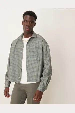 ASOS Volume oversized shirt in green plaid