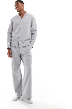 ASOS Brushed flannel pajama set in