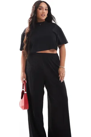 Yours Lurex stripe wide leg pants in