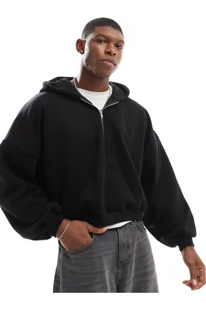 ASOS Heavyweight extreme oversize cropped hoodie with half zip design in