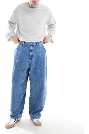 ASOS Oversized balloon jeans in mid wash