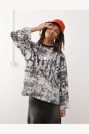 Reclaimed Airtex printed long sleeve top