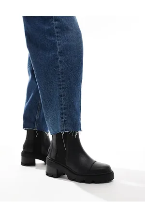 sorel Joan Now heeled leather chelsea boots in