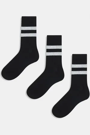 ASOS 3 pack socks in with heather gray stripes