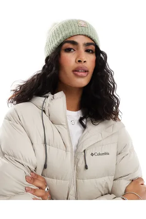 Columbia Winter blur pom pom beanie in safari and chalk