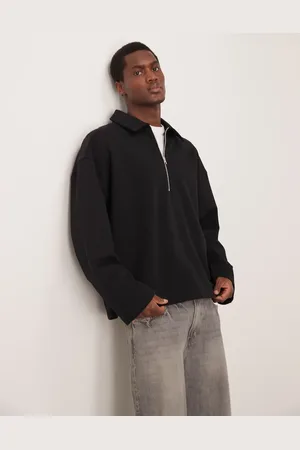 ASOS Heavyweight zip collar sweatshirt in