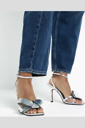 River Island Heeled sandals with bow detail in