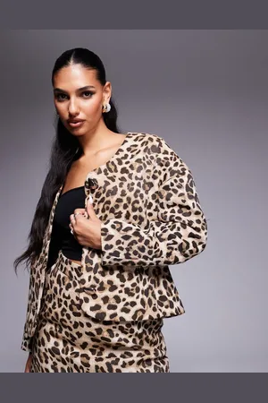 River Island Cocoon jacket in leopard print - part of a set