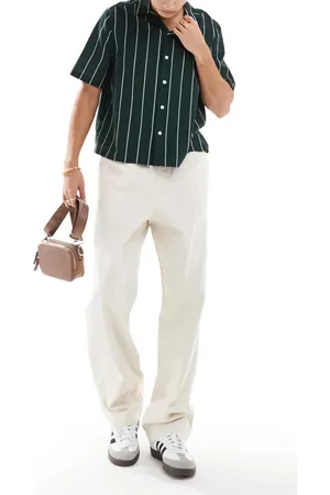 ASOS Baggy pull on pants with back pocket patch in ecru