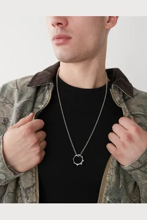 FADED FUTURE Ring pendant necklace with pearl detail in