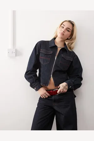 COLLUSION Fitted denim jacket in rinse wash