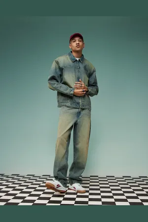 ASOS Baggy jeans with tint in mid wash