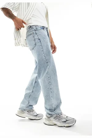 ASOS Baggy fit jeans with heavy acid wash in light wash