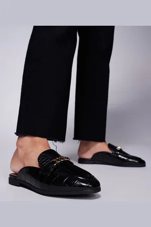 River Island Backless mule loafers in