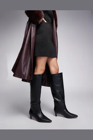River Island Kitten heel knee high boot in