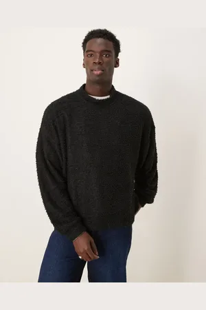 ASOS Extreme oversized boxy high neck sweater with fluffly texture in